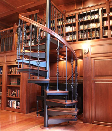 home library victorian spiral stair
